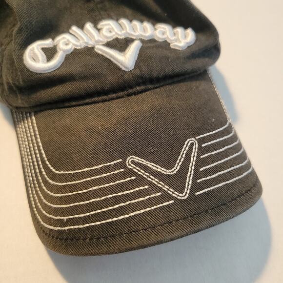 CALLAWAY Black Baseball Cap Raised Embroidered Logo Adjustable Strap WEIS - Picture 11 of 11